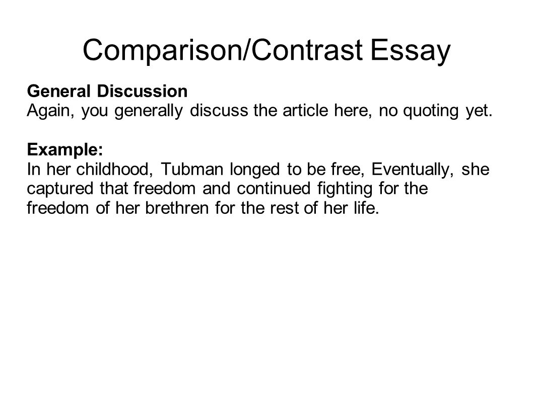 Write compare contrast essay two articles
